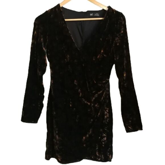 ZARA Velvet Shiny Animal Print Ruched Bodycon Sleeves Mini Dress Sz Extra-Small - Picture 1 of 16